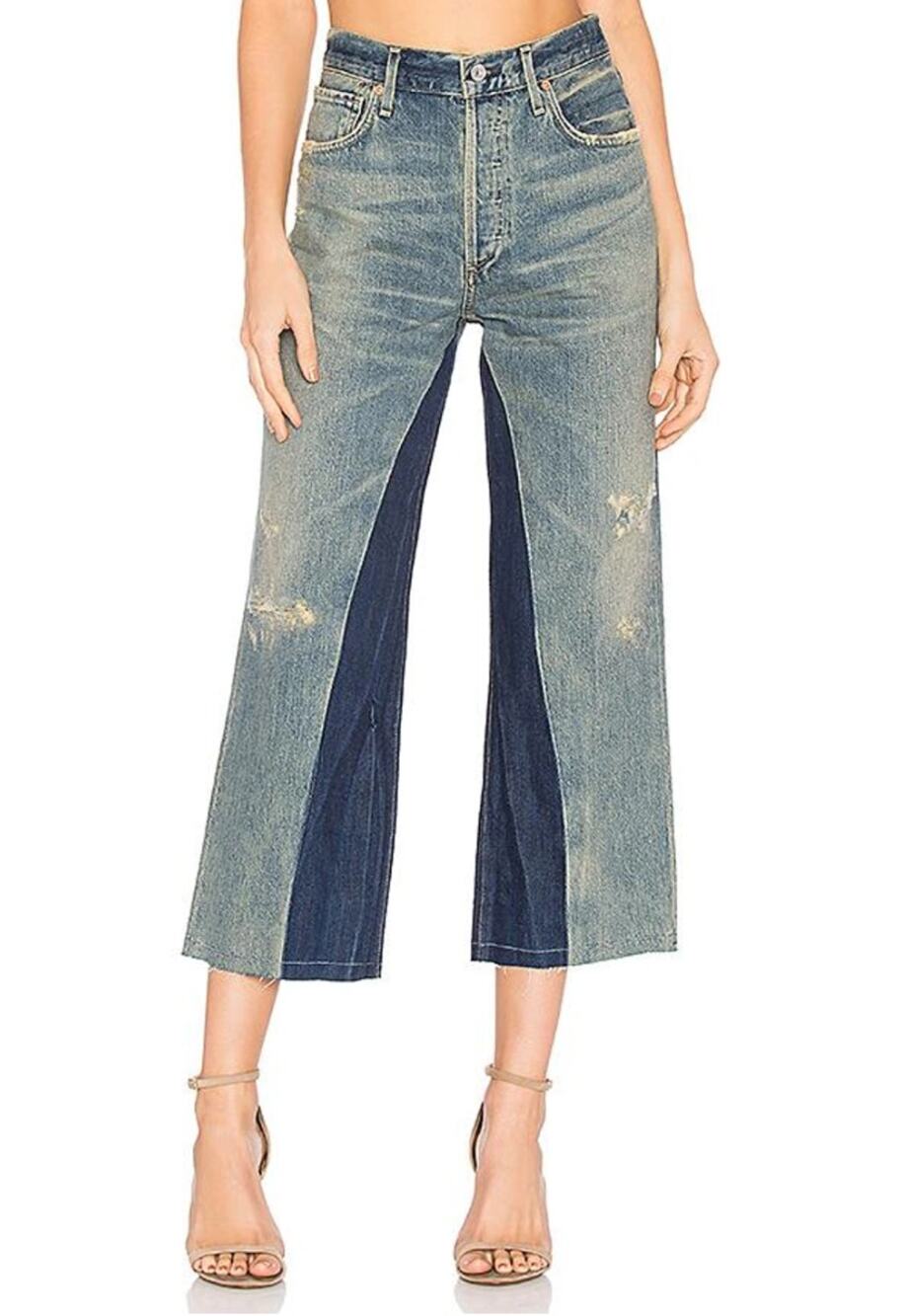 Citizens of Humanity COH Cora Cropped Distressed Raw Edge Hem Relaxed Jeans 23